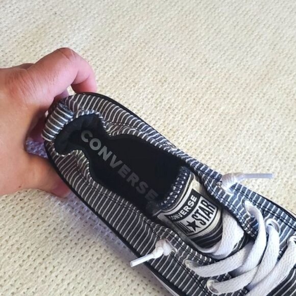 Converse All Star CTAS Shoreline Blue & White Striped Sz. 6 Slipon Sneaker - Picture 4 of 8